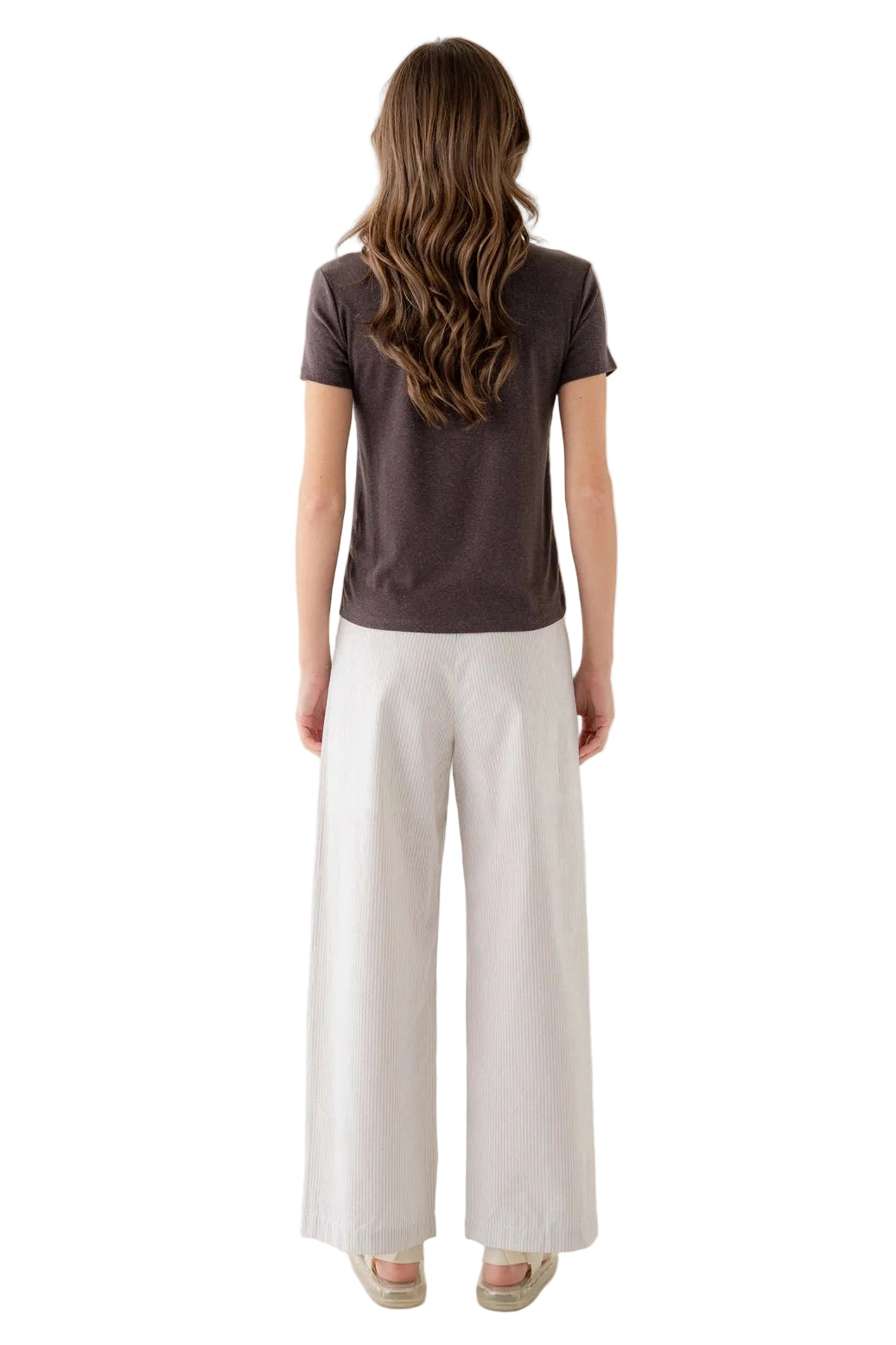 White Pinstripe Trousers