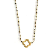 Load image into Gallery viewer, Pyrite + Clover Short Necklace
