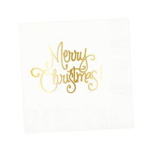 Load image into Gallery viewer, Napkins - Merry Christmas (4 colors): Festive Green
