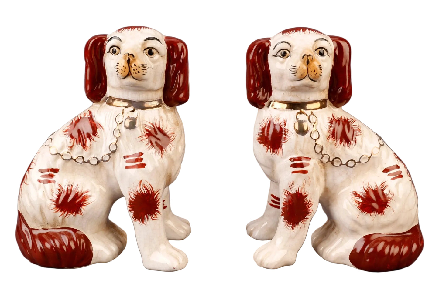 Staffordshire Dogs in Brown + White