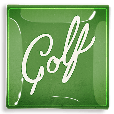 Golf Script Decoupage Glass Tray