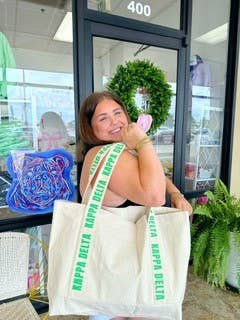 Sorority Strap Canvas Tote Bag