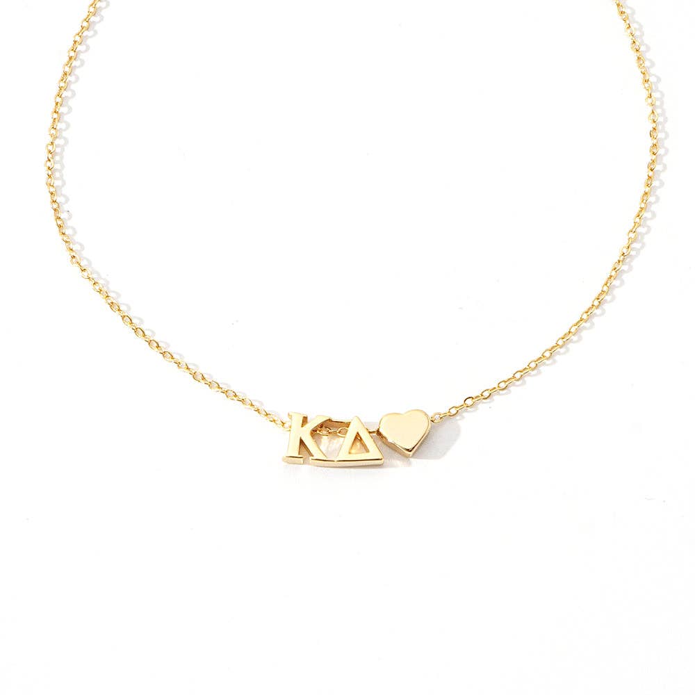 Sorority Greek Letters Heart Necklace