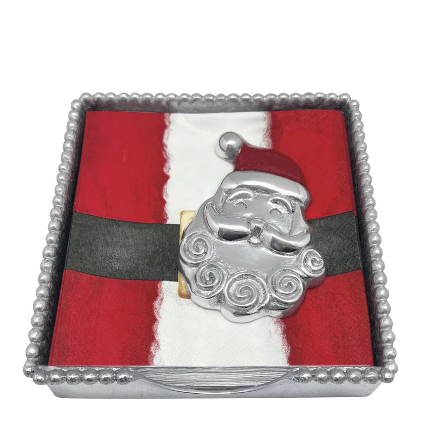 Mariposa Smiling Santa Beaded Napkin Box