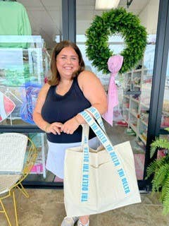 Sorority Strap Canvas Tote Bag