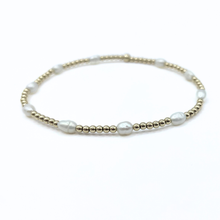 Load image into Gallery viewer, Petite Patterned Rice Pearl Bracelet with 14k Gold-Filled Beads
