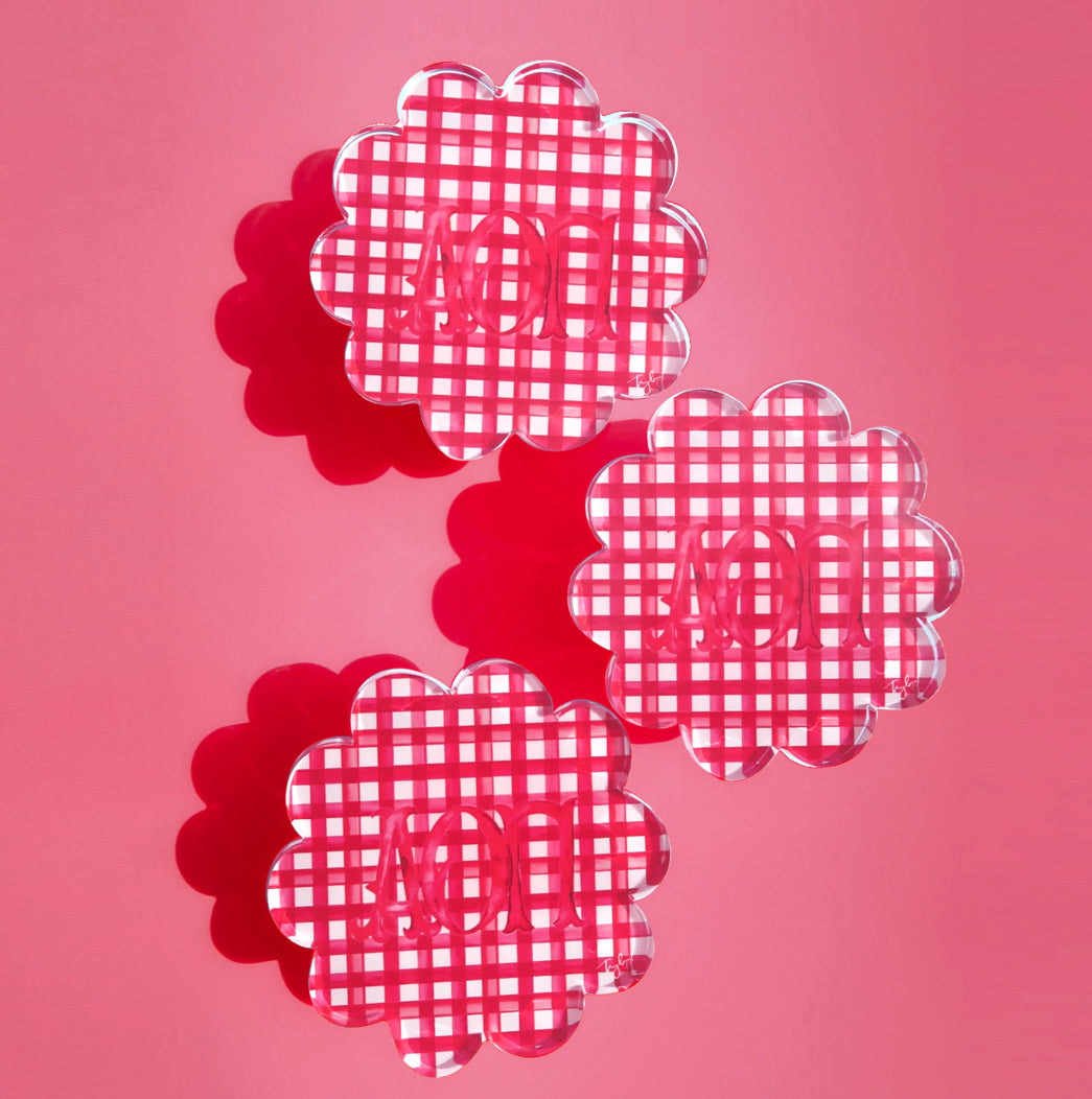 Sorority Scalloped Acrylic Coasters