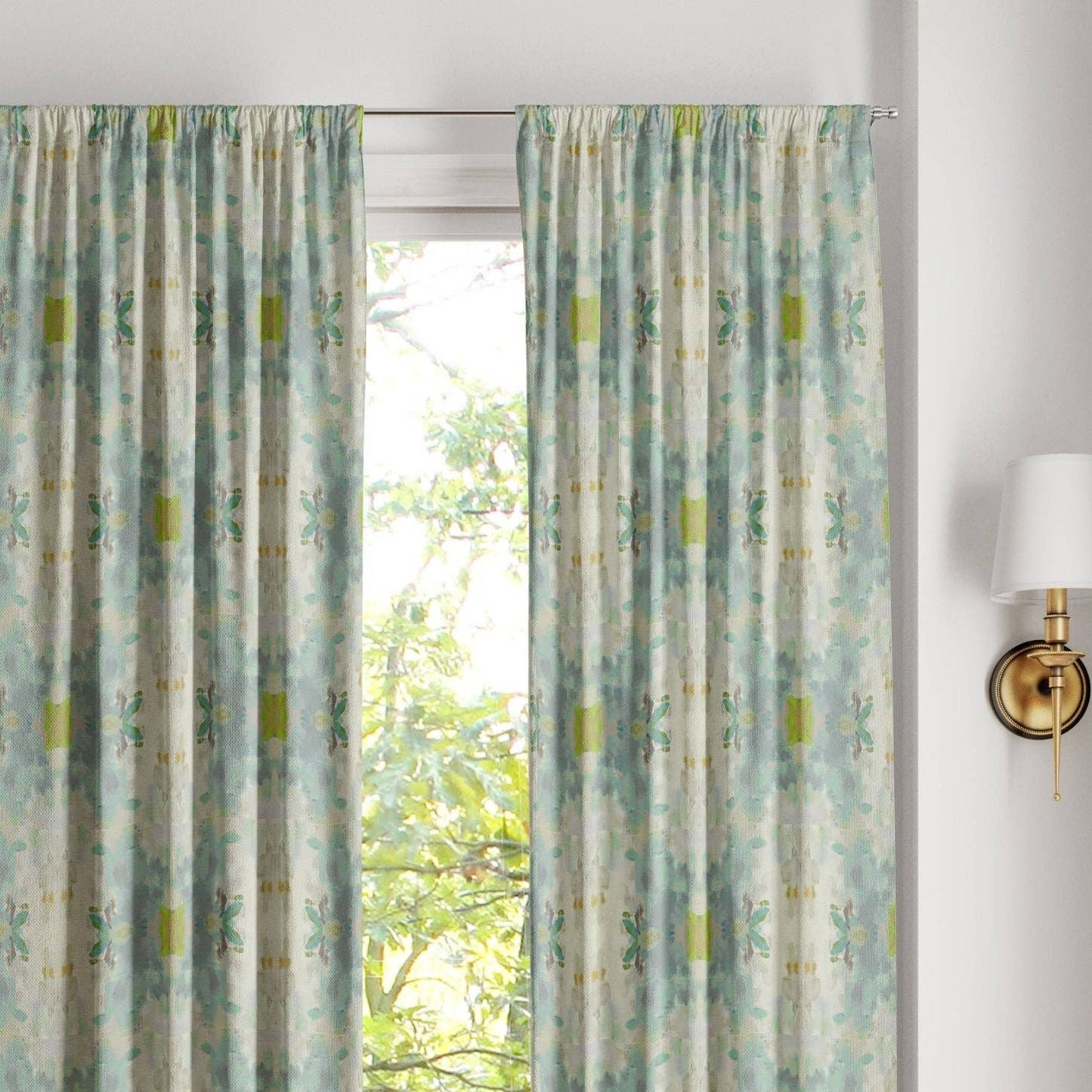 Coral Bay Green Curtain Panels, Set of 2