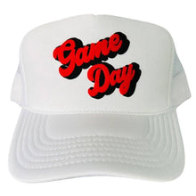 Load image into Gallery viewer, Game Day (Red/Black) - White Puffy Trucker
