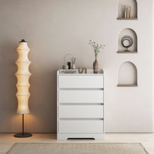 Load image into Gallery viewer, 4-Drawer Dresser, Waterproof, Black/White, Modern Design
