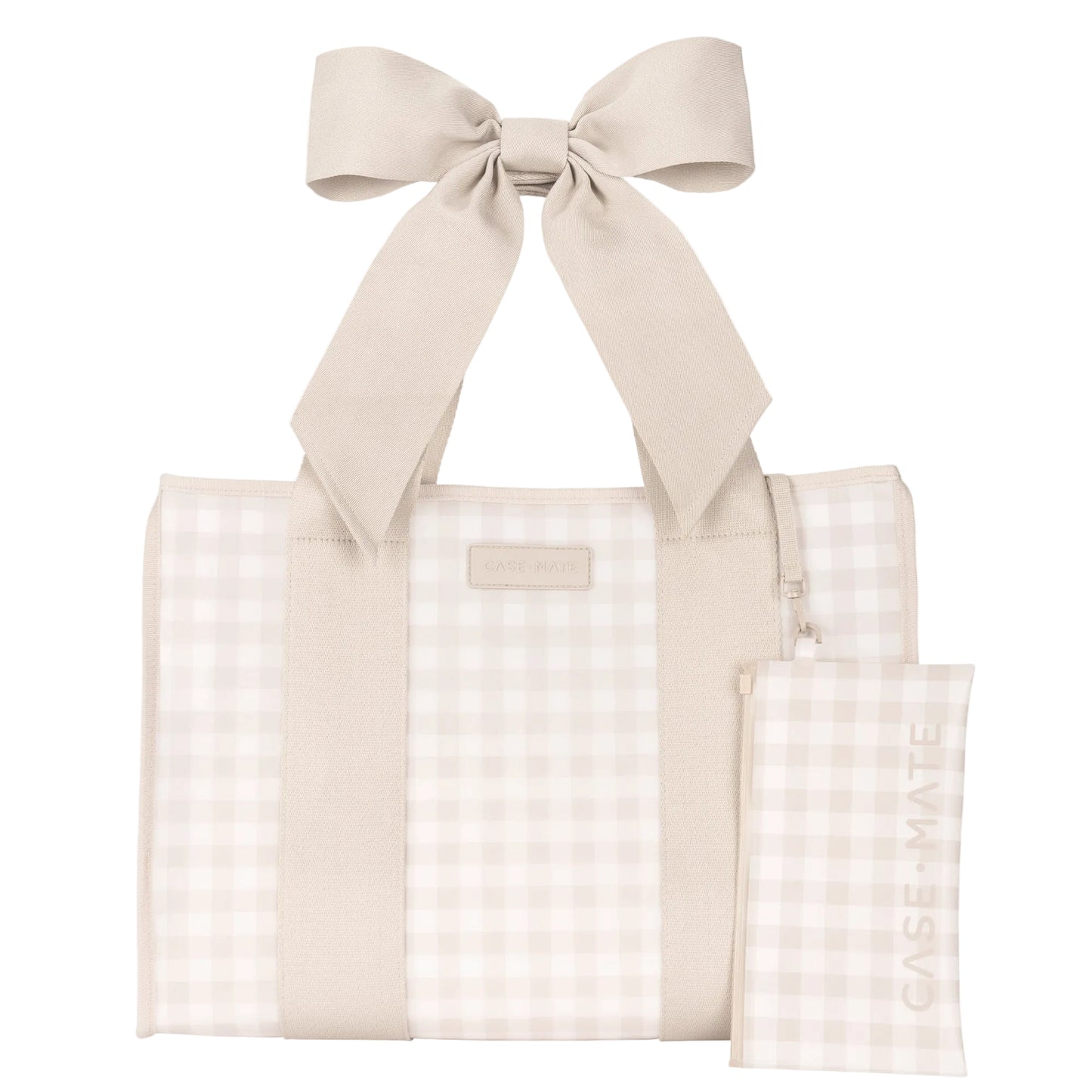 Case-Mate Latte Gingham Bow Jelly Tote