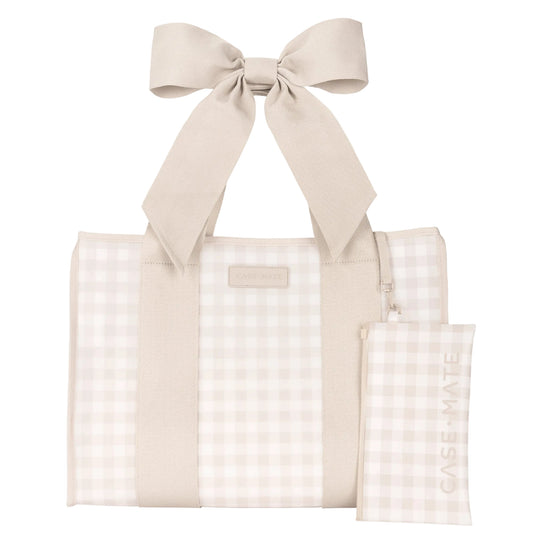 Case-Mate Latte Gingham Bow Jelly Tote