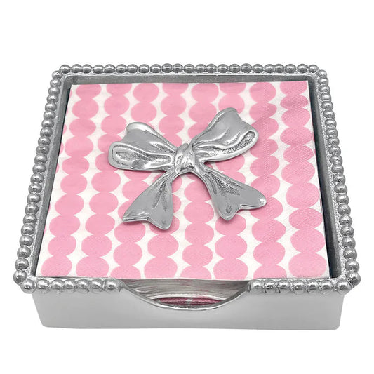 Mariposa Bow Beaded Napkin Box Set