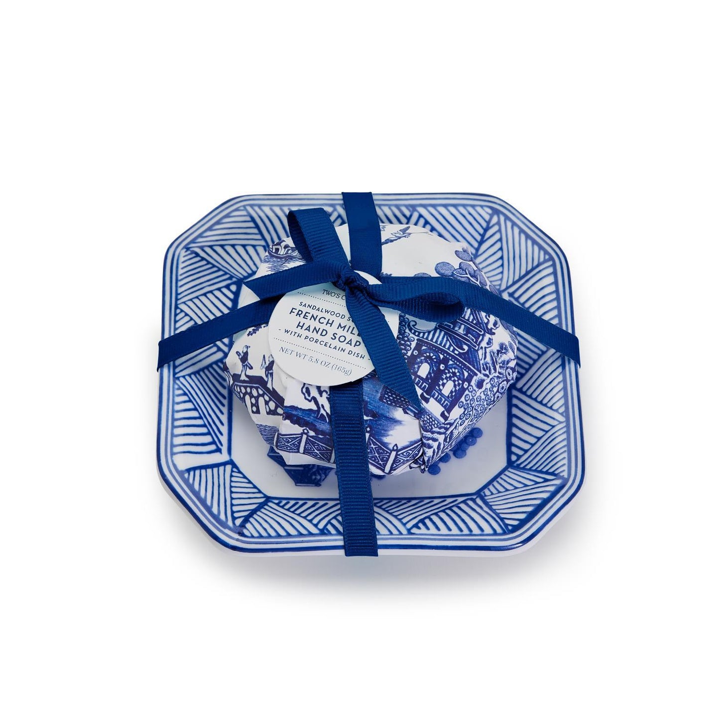 Blue Willow Tray with Soap