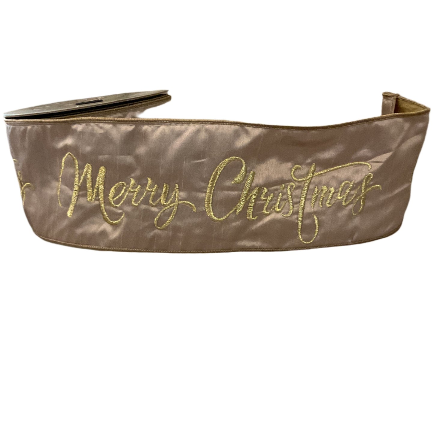 Dupion Merry Christmas Embroidered Ribbon