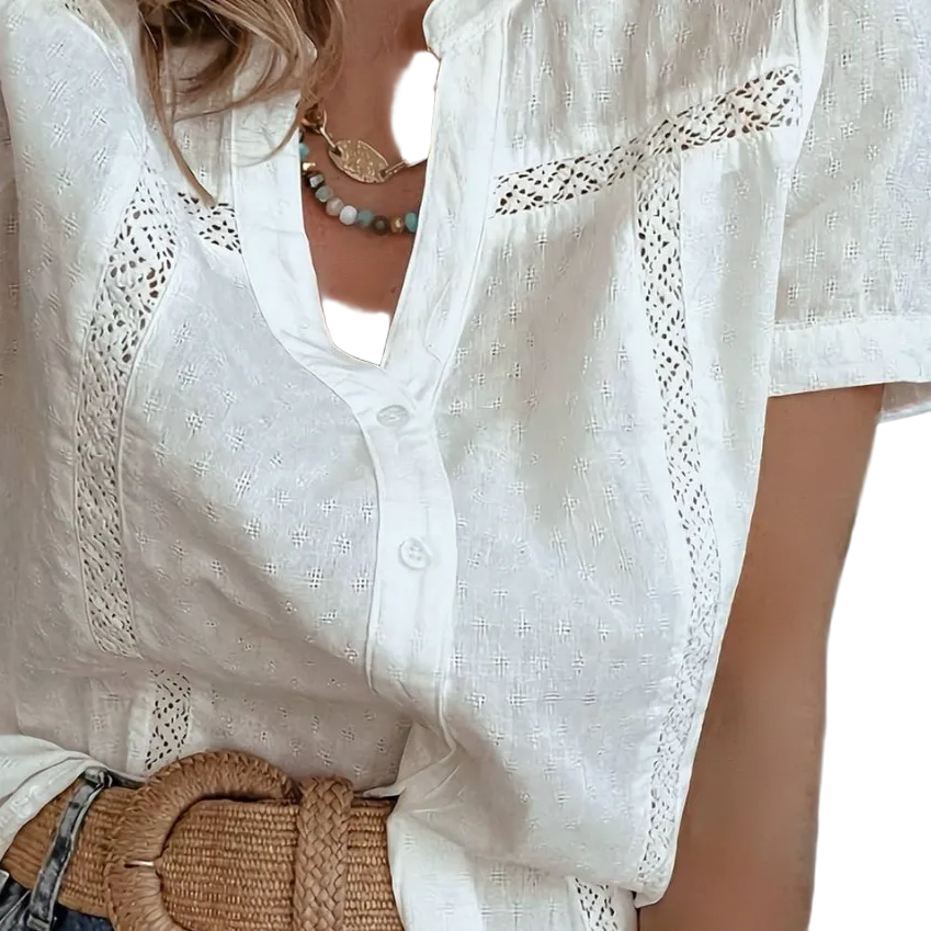 French Western Ecru Lace Top