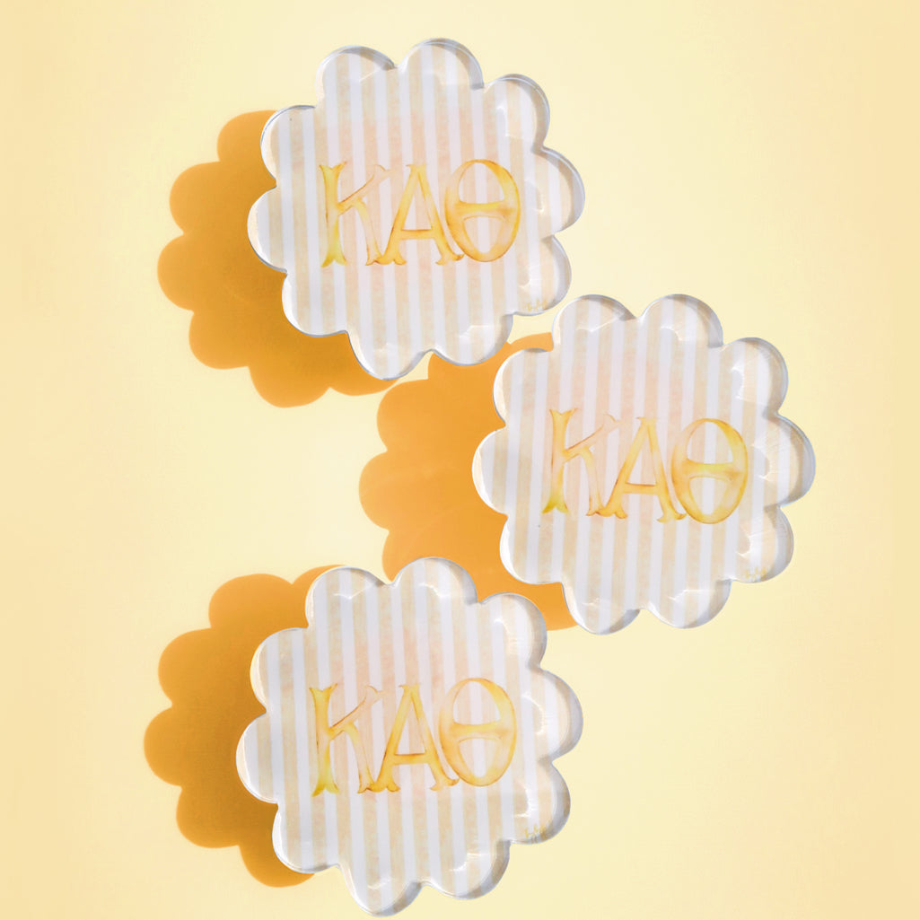 Sorority Scalloped Acrylic Coasters
