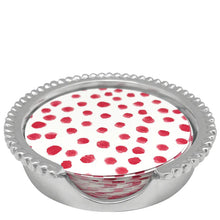 Load image into Gallery viewer, Mariposa Red Dotty and Stripe Beaded Coaster Set
