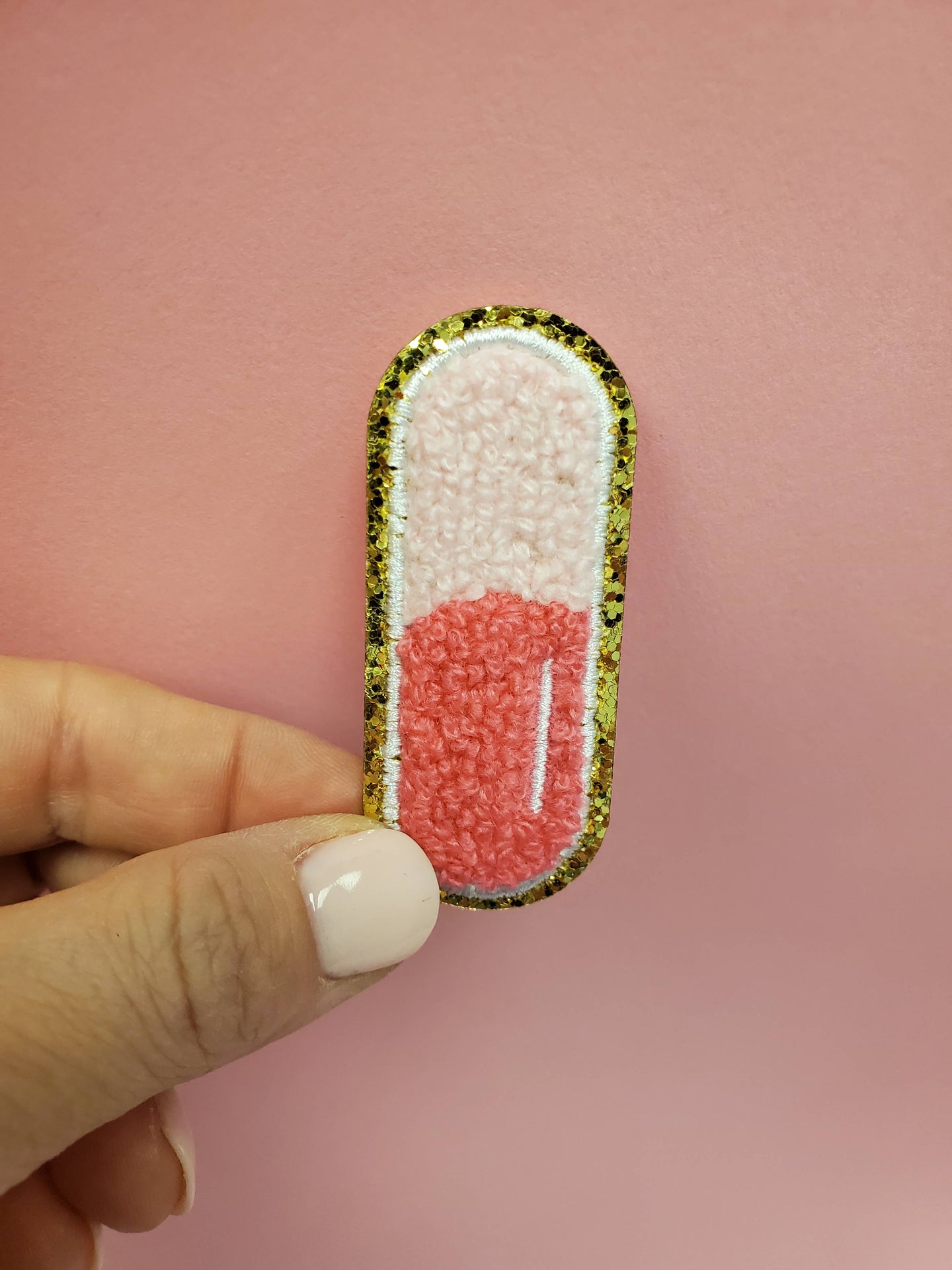 Pink Pill ~ Chenille Patch