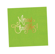 Load image into Gallery viewer, Napkins - Merry Christmas (4 colors): Festive Green
