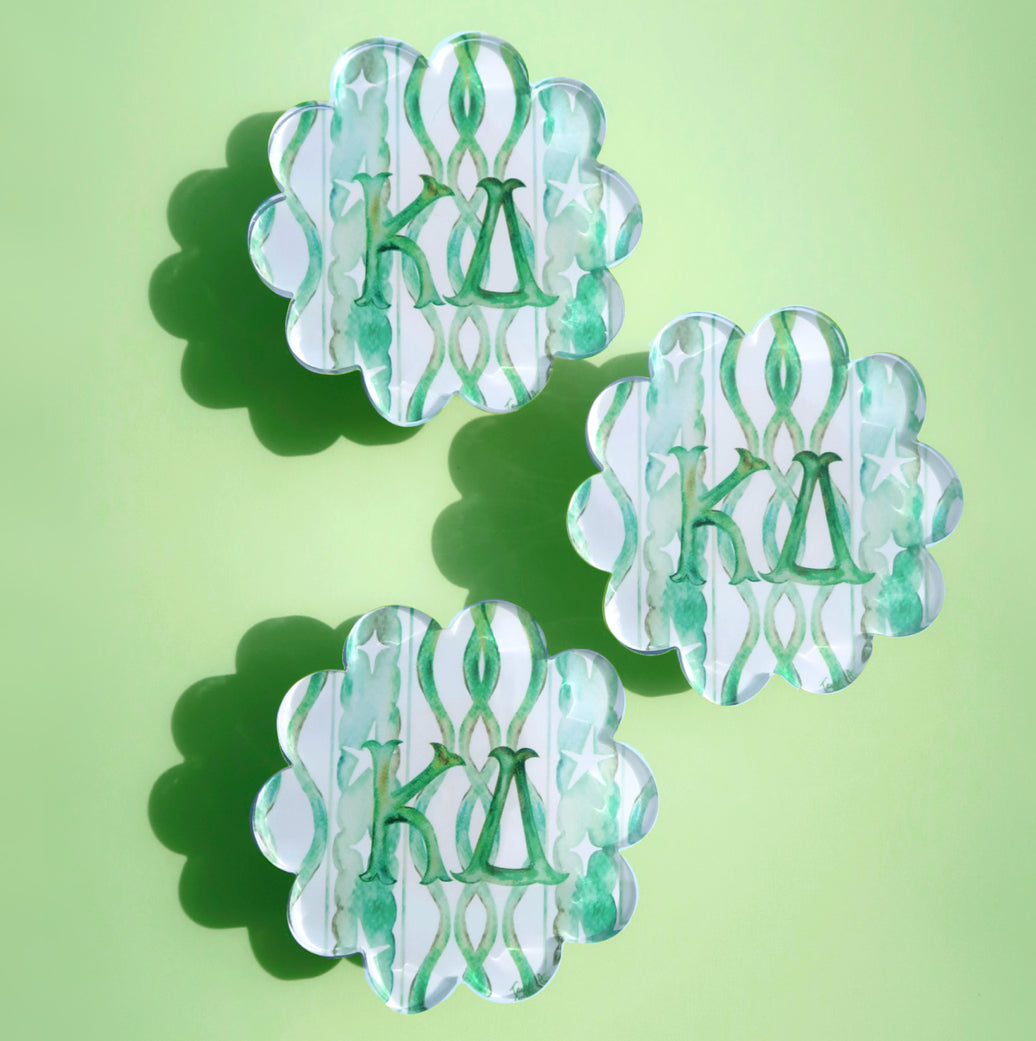 Sorority Scalloped Acrylic Coasters