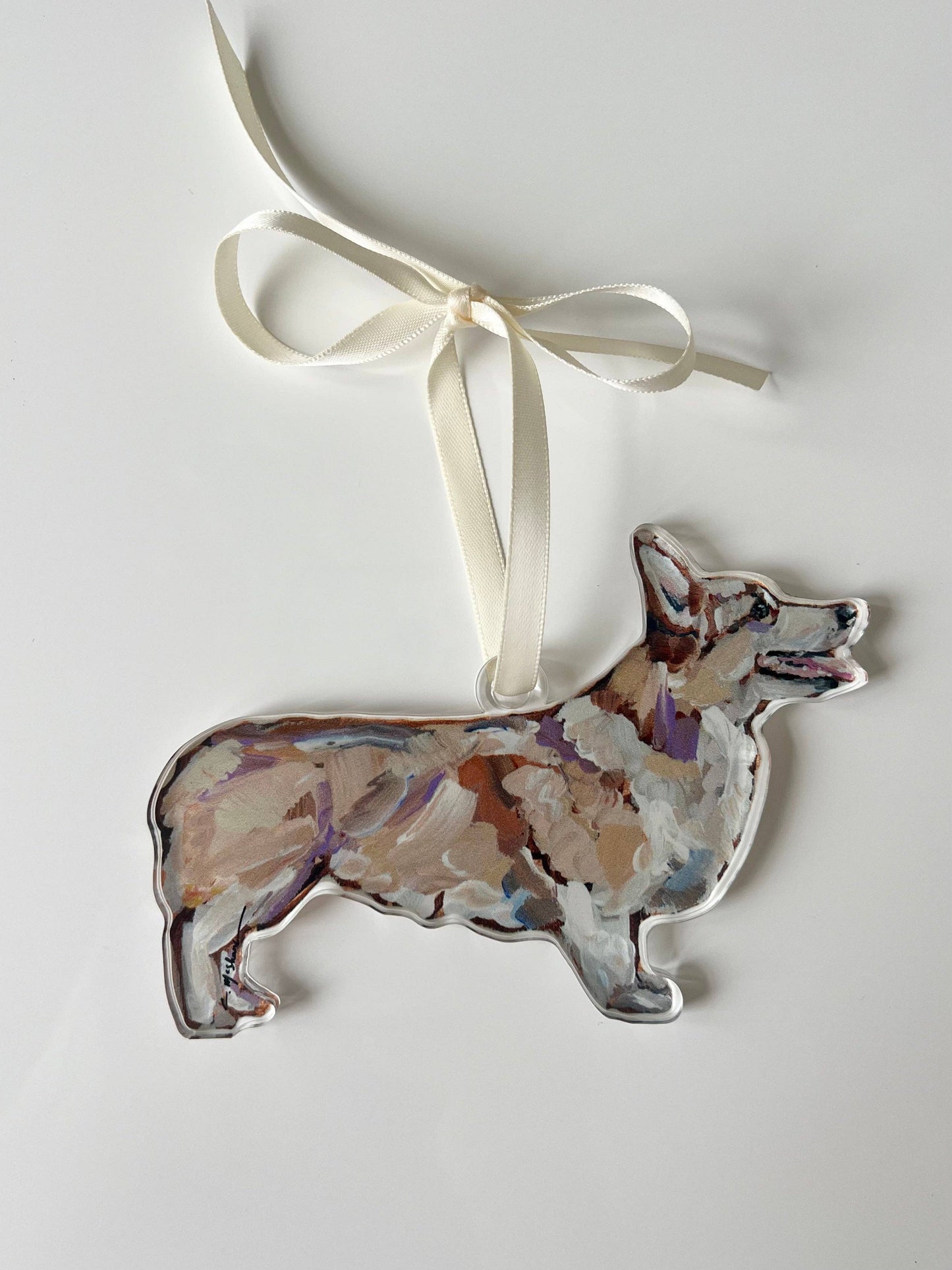 Acrylic Ornament: Corgi Blonde
