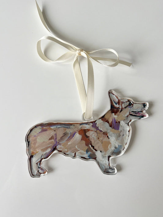 Acrylic Ornament: Corgi Blonde
