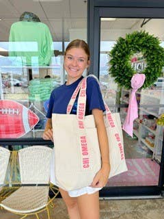 Sorority Strap Canvas Tote Bag