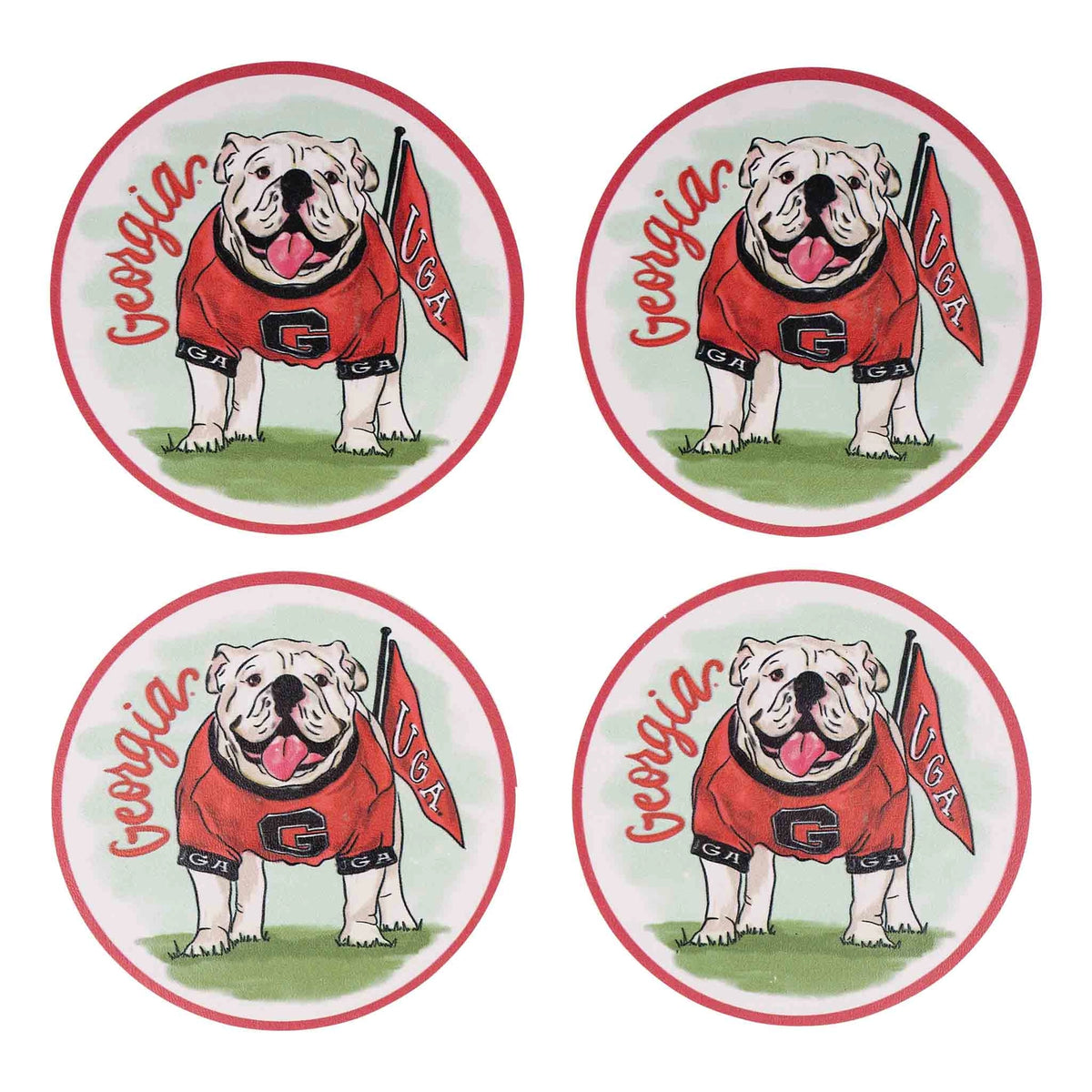 Georgia Mascot Vinyl Coasters