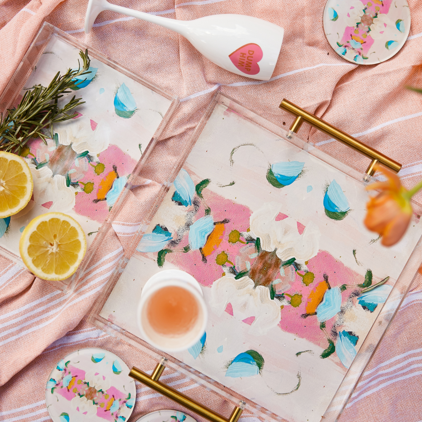 Monets Garden Pink Coaster | Laura Park Designs x Tart