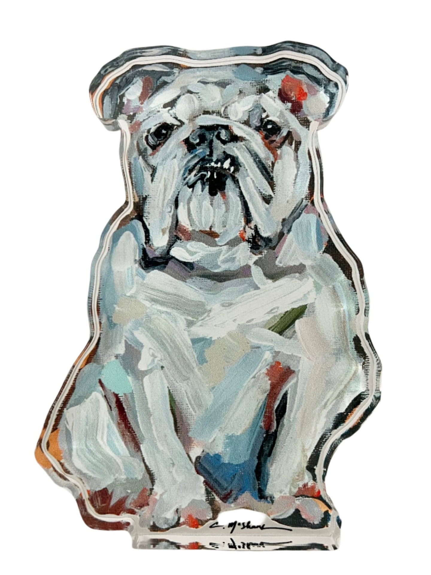 Acrylic Shelfie: English Bulldog White