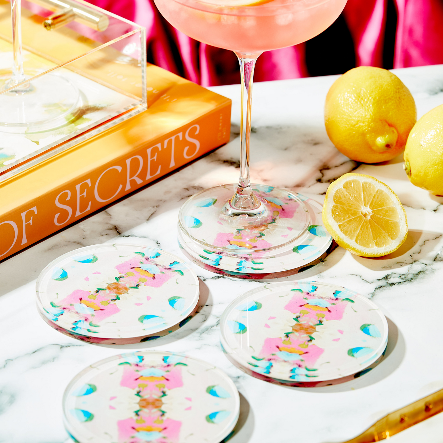 Monets Garden Pink Coaster | Laura Park Designs x Tart
