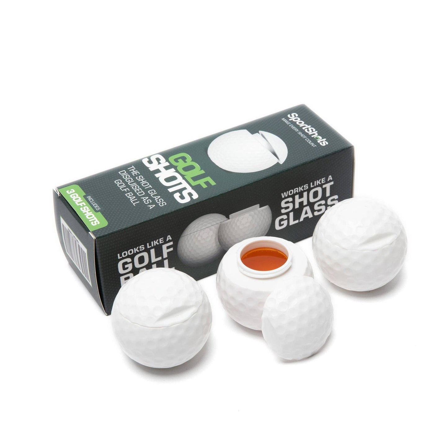 Golf Ball Shaped Shot Glass Set