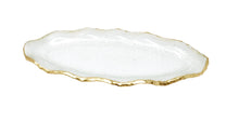 Load image into Gallery viewer, Glass Tray With Gold Scalloped Rim
