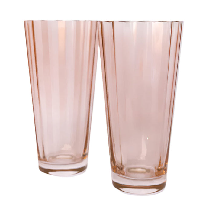 Estelle Colored Glasses Blush Pink Sunday High Balls - Set of 2