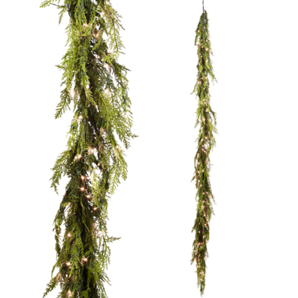 Cedar Garland with Lights