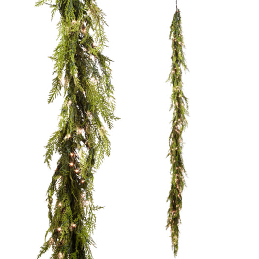 Cedar Garland with Lights
