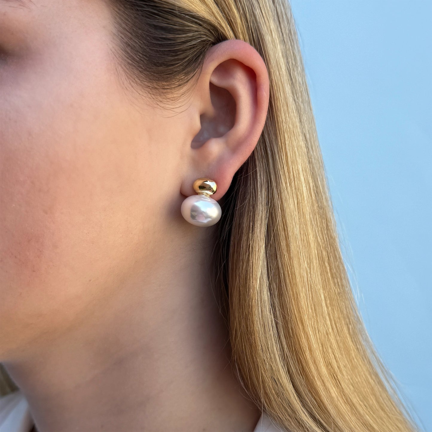 Pearl + Gold Earrings