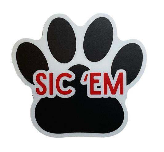 Sic 'Em Paw Print Decal