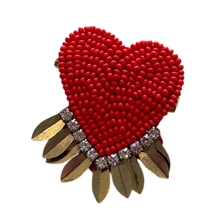 Load image into Gallery viewer, Beaded Heart Statement Pin
