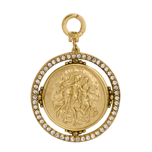Stella & Dot Three Graces Tatum Gold and Pavé Charm