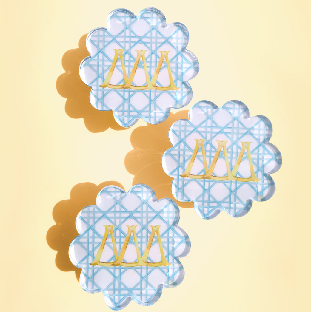 Sorority Scalloped Acrylic Coasters