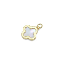 Load image into Gallery viewer, Abalone Mother of Pearl Gold flower Charm Pendant, Sku#Y991
