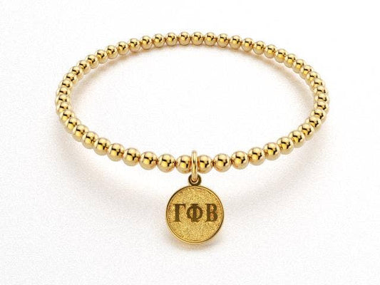 Gamma Phi Beta Gold Bead Bracelet