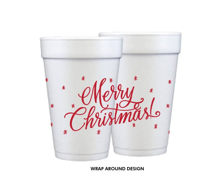 Merry Christmas (calligraphy) Christmas Cups & Napkins (ALL)