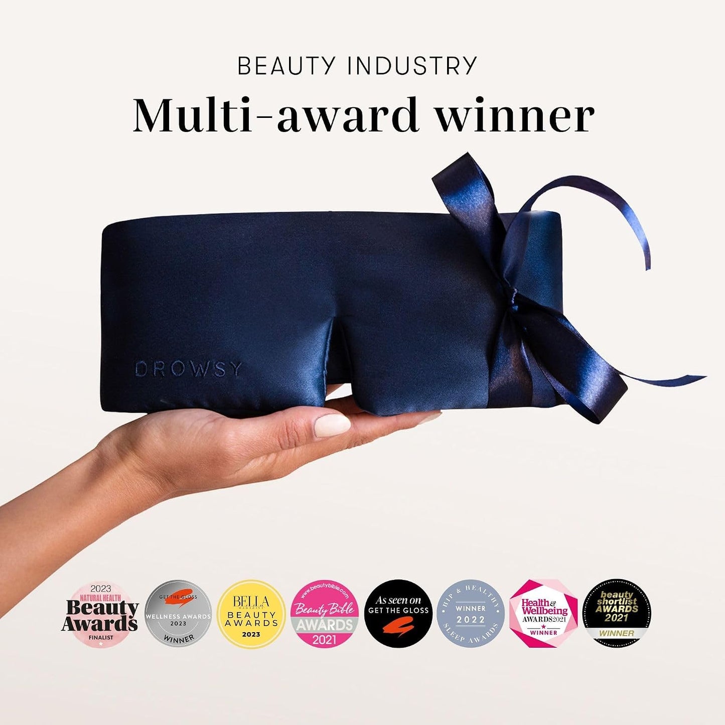 DROWSY Midnight Blue Silk Sleep Mask