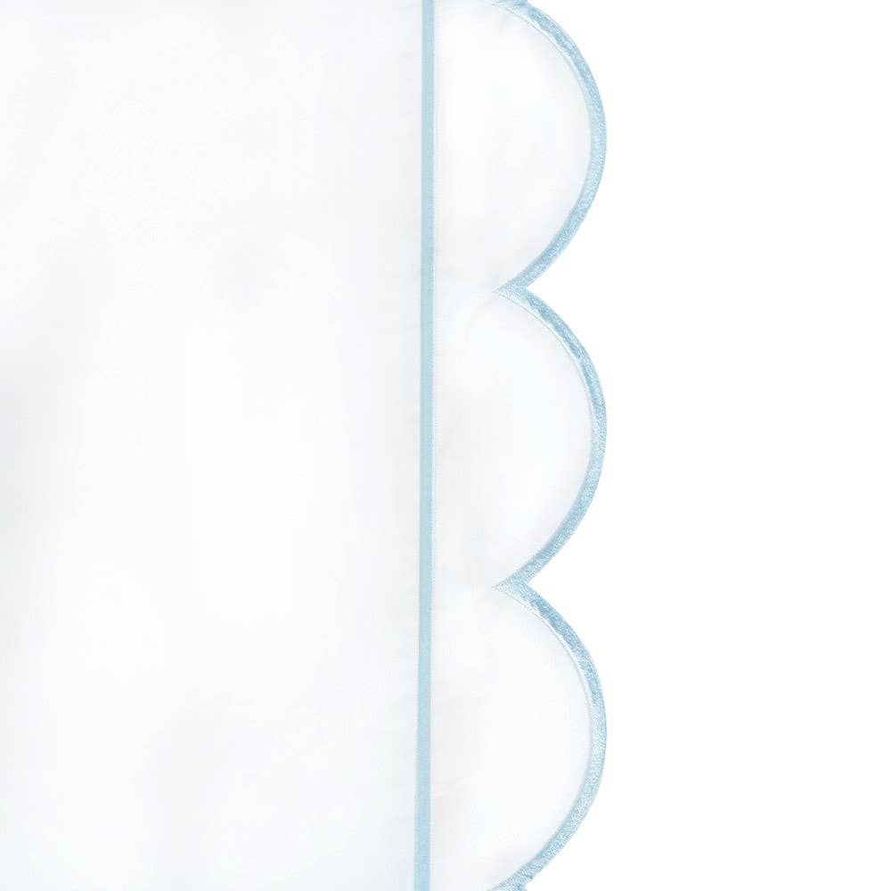 Scallop Frame Embroidered Cotton Percale Duvet Set
