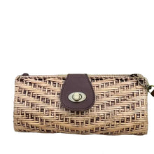 Load image into Gallery viewer, Rattan Convertible Clutch with Removable Leather Strap
