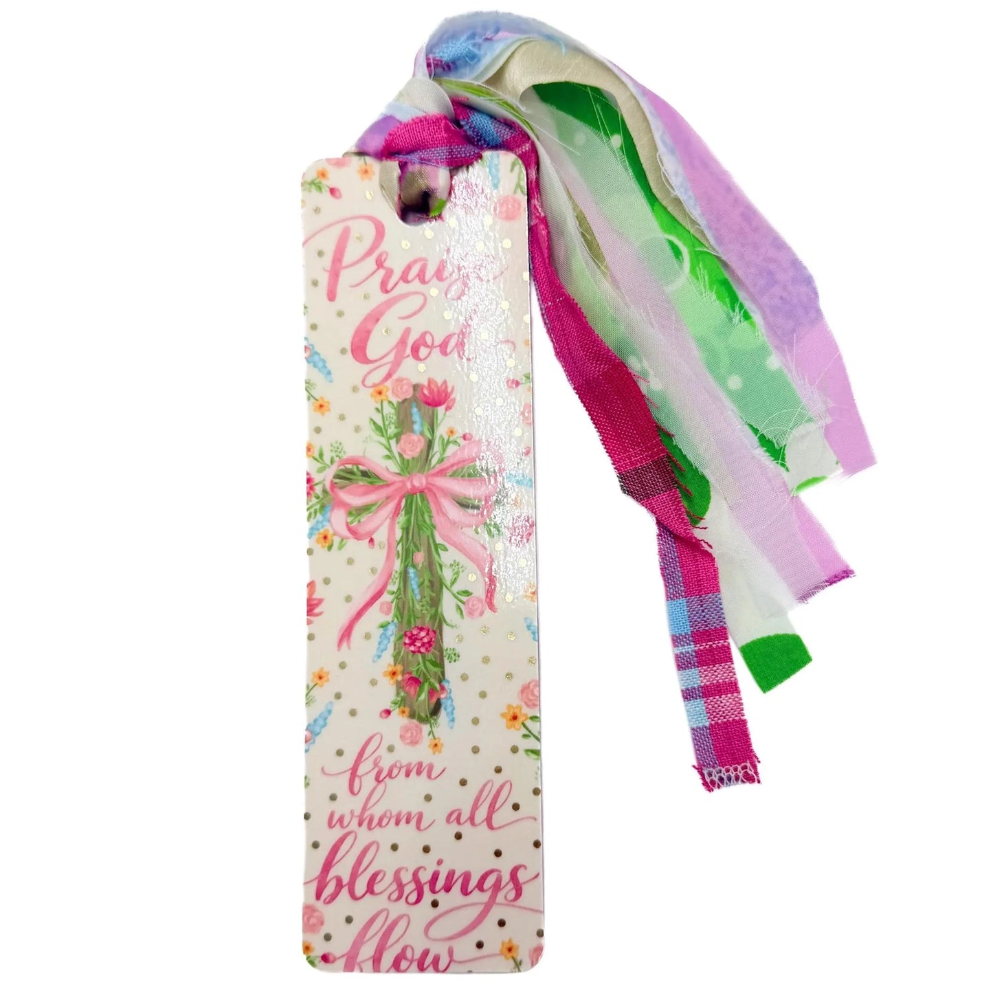 Floral Bow Cross Tassel Bible Bookmark