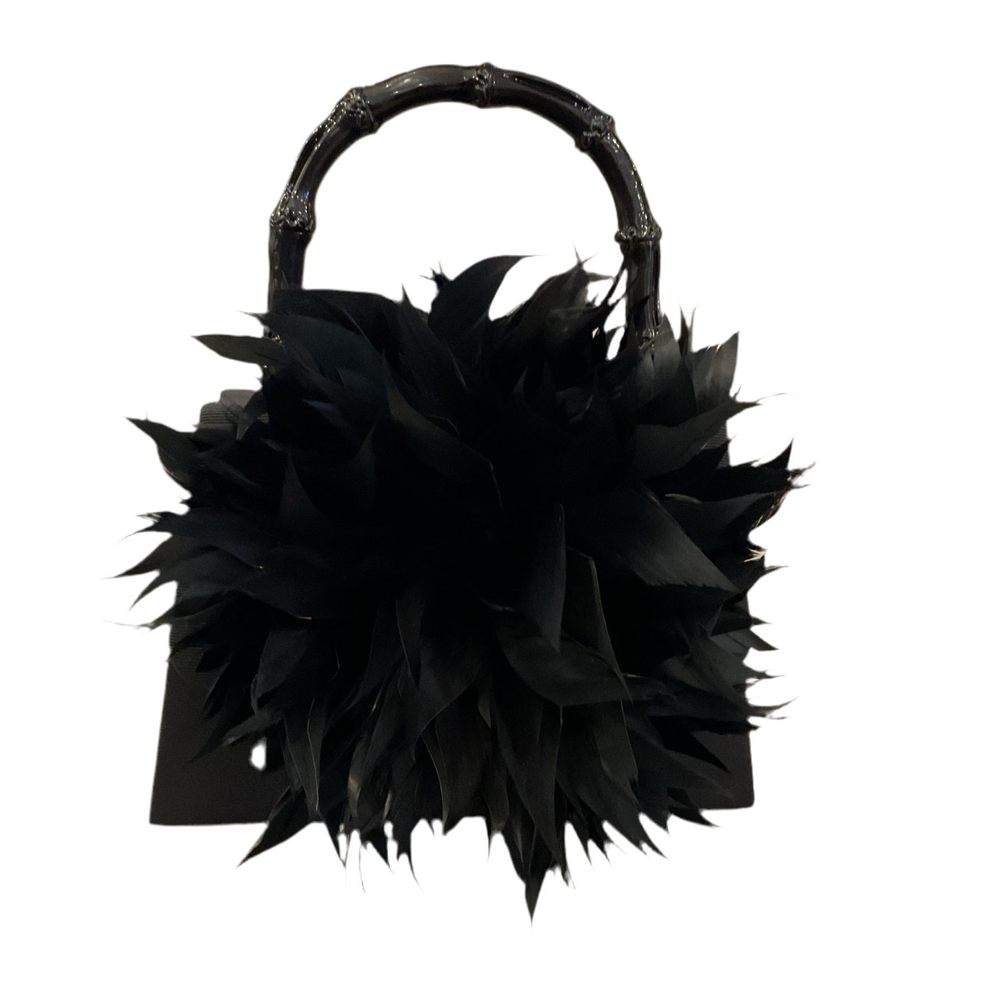 Black Lulu Feather Handbag